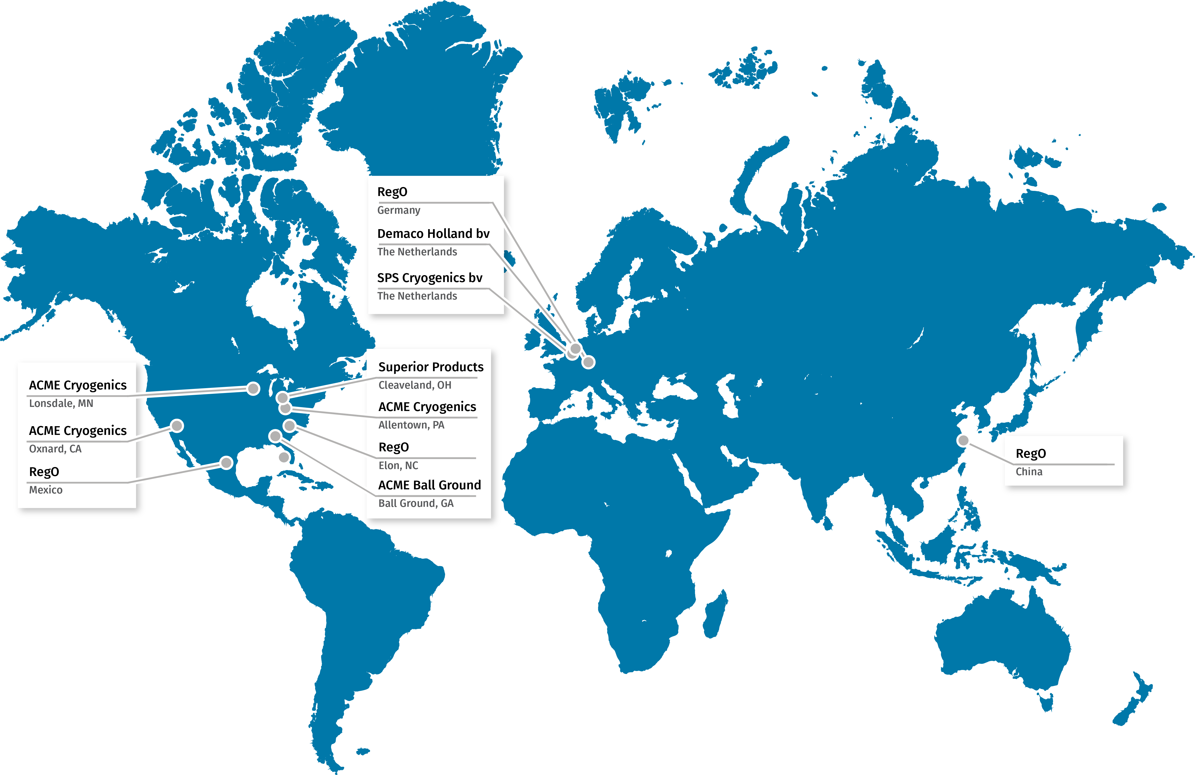 Global map for all OPW CES locations.